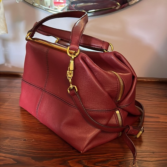 J. Crew Handbags - NWT J Crew Burgundy Leather Crossbody Satchel Purse Handbag